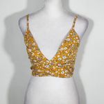 Jeuvre Yellow Floral Crop Tank Top and Skirt Set Size Small Photo 1