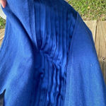 Soft Surroundings  Women's XS Blue Pullover Sweater Tie Neck Long Sleeve Photo 5