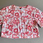 SheIn Paisley Crop Top Red White Shirt Sleeve Shirt Large Photo 0