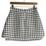 Cameo White Black Windowpane Plaid Stripe A-Line Mini Skirt Size M Photo 7