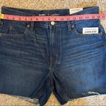 Old Navy  High Waisted Slouchy Straight Cut-Off Dark Wash Jean Shorts Size 10 Photo 8