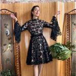 1950s winter dream floral black lace wedding dress union made handmade Size M Photo 3