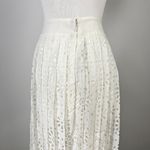 $ 458 NWOT See by Chloe Eyelet Lasercut Pleated Midi Skirt White Size 40/ US 6 Photo 10