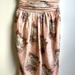 Vintage St. Gillian Silk Tulip Skirt Ruched Floral Pink Gray Watercolor Size 8 Photo 0