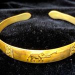 Vintage Elephant Brass Cuff Bracelet Photo 0