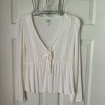 belle du jour  medium Ivory Peasant V Neck With Lace Boho Photo 1