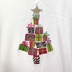 Quacker Factory White‎ Embroidered Rhinestone Christmas Tree Knit Top Size 2X White Photo 2