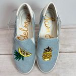 Sam Edelman Evelina Island Luxe Beaded Pineapple Slip On Sneakers Pastel Blue 37 Photo 2