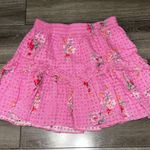 Love Shack Fancy Rare Pink Eyelet Floral Zartti Mini Skirt Photo 4