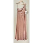 Jenny Yoo NWT  Cybill Dress BHLDN Prosecco Velvet 16 One Shoulder Side Slit Photo 3