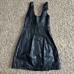 Free People Elandra Mini Button Down Dress In Black Leather Photo 5