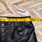 Abercrombie & Fitch A&F 90s Straight Leg  Ultra Hi Rise Faux Leather Pants Black 31/12 Moto Edgy Y2K Photo 3