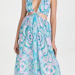 NWT PLAYA LUCILA Cutout Halter Printed Dress Green Small Photo 1