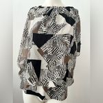 Style & Co Vtg 90s womens geometric zebra print top S avante garde grunge steampunk new Photo 1