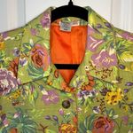 Coldwater Creek Vintage Coldwater‎ Creek cropped blazer jacket green floral size S petite Photo 3