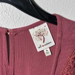 Self Esteem  Women Brown Crochet Cropped Shirt Size S Photo 2