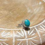 Sterling Silver Turquoise Stone 925  Adjustable Ring Photo 2