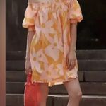 Free People NWOT Free People Mila Printed Mini Dress In Pink & Orange Photo 3