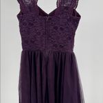 Deb Plum Purple Mini Dress lace tulle rhinestones open back 5 formal HOCO party Size undefined Photo 3