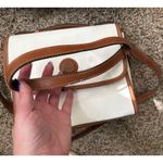 Esprit Vintage 90's  Cross Body Purse - White Pebble Texture with‎ Brown Trim Photo 5