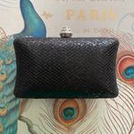 Guess black sparkling shimmering glitter embellished small mini minaudiere chain bag Photo 4