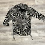 Isabella Rodriguez Tan Brown & Black Animal Print 3/4 Sleeve Ruched Sides Blouse Photo 5