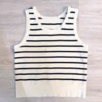 Eternal Fashion Women's Cropped Striped Vest Top Size L EUC White Size L Photo 5