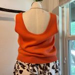 St. John 90s Vtng  Orange Silk Wool Knit Blend Tank Top Shirt Women's Size Large Photo 5