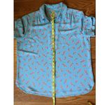 Anne Klein EUC Sz L Short Sleeve Preppy Chic Career Academia Floral Blouse Corp Photo 8