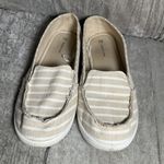 Womens casual flats shoes Size 7 8 oxfords white Tan stripe Casual Boat Vacation Photo 9