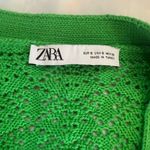 ZARA 374  Vibrant Bright Green knit Women's Cardigan Small Cabincore Photo 3
