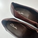 Clarks Brown Leather Slip On Heeled Loafers Comfort Dress Shoes Women's 9.5M Photo 5