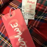 Romwe  red plaid with black and chain pleated skirt size small Photo 1