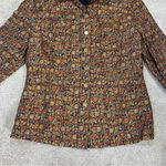 Coldwater Creek  Tapestry Multicolor Brocade Jacquard Button Front Top Jacket M Photo 3
