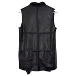 Lafayette 148 Leather Wool Cashmere sleeveless cardigan size Medium Women’s Black Photo 5