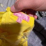 Sugar Thrillz Yellow Mini Dress with Mesh Sleeves and Pineapple Embroidery Size L Photo 9