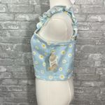 Altar'd State  Blue Ruffled Denim Crop Tank Top Photo 1