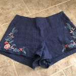 Francesca's Blue Francesca’s Embroidered Shorts  Photo 0