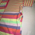 Fantastic Fawn Multi Stripe Patchwork Loose Fit T-Shirt Dress Bright Colors Lg Photo 4