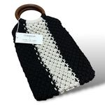 NWT Curateur x Laude The Label Black Cream Boho Gabby Crochet Bag Photo 0