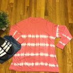 PINK - Victoria's Secret Victoria’s Secret PINK Womens Small Tie Dye Pink White Long Sleep Crew Neck Photo 0