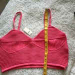Aerie Women's L Texture Rib Knit Crop Top Hot Pink Corset Style TikTok Viral New Photo 7