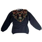 Evan Picone Vintage Womens Black Jeweled Embellished Beaded Sequin Sweater Sz M Photo 0