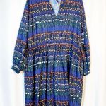 Eloquii Floral Heart Striped Keyhole Boho Bohemian Midi Dress Photo 0