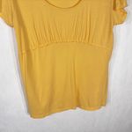 Sundance  Large Top Yellow Babydoll Tee Princess‎ Solid Cotton Short Sleeve 880 Photo 3