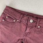 American Eagle Maroon Frayed Hem Shorts Photo 5