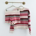 Pink Lily  Cream Multi Fair Isle Knit Sweater Short Set Photo 1