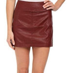 Elegant Maroon Leather Mini Skirt Red Size 2 Photo 0