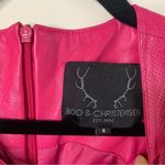 Bod and Christensen hot pink leather fuchsia shift dress size 4 NEW‎ barbie Photo 4
