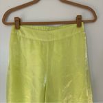 House of Harlow 1960 Lounge Satin Shimmer Wide Leg Pants Womens XS Yellow Green Photo 2